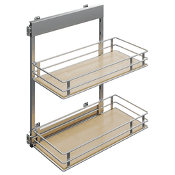 10.05" 2-Tier Scalea Platinum Line Base Cabinet Organizer with Soft-Closing, Maple, 30.5" High - Main Image