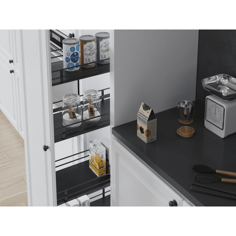4.09" 3-Tier Scalea Base Cabinet Organizer with Soft-Closing, Walnut, 30.5" High - Alt Image 1