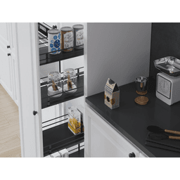 4.09" 3-Tier Scalea Base Cabinet Organizer with Soft-Closing, Walnut, 30.5" High - Alt Image 1