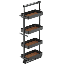 14.5" x 57" 4-Shelf Planero Pullout Pantry with PAM and Soft-Closing, Walnut - Main Image