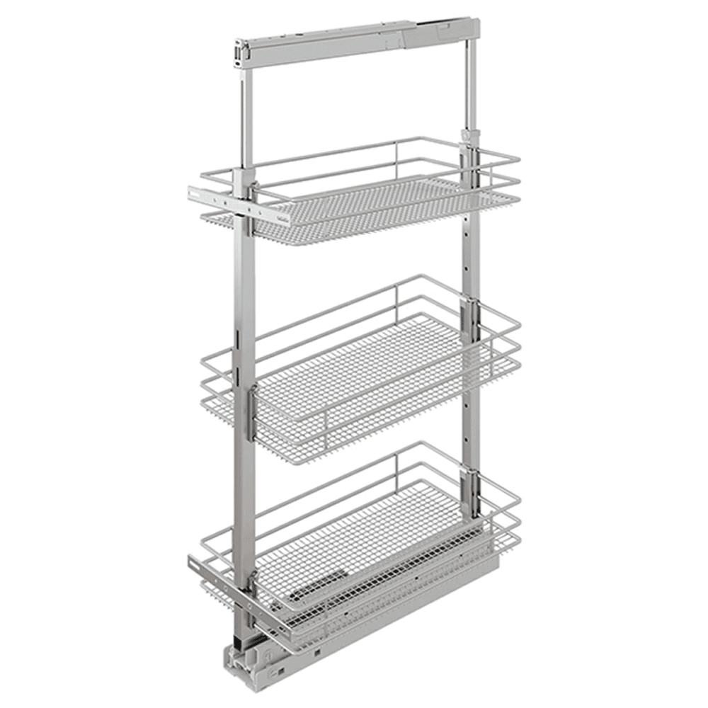 11.50" x 47.25" 3-Shelf Saphir Pantry Pull-Out with Soft-Closing, Platinum - Main Image