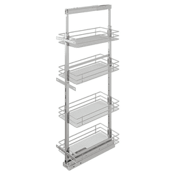 11.50" x 57" 4-Shelf Saphir Pantry Pull-Out with Soft-Closing, Platinum - Main Image