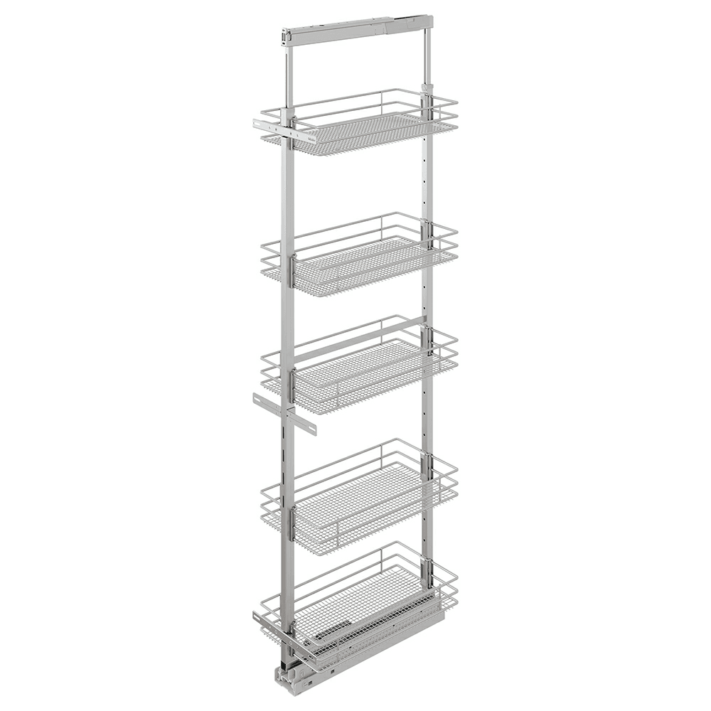 17.50" x 76.75" 5-Shelf Saphir Pantry Pull-Out with Soft-Closing, Platinum - Main Image