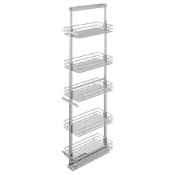 17.50" x 76.75" 5-Shelf Saphir Pantry Pull-Out with Soft-Closing, Platinum - Main Image