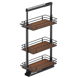 11.5" x 47.25" 3-Shelf Scalea Pullout Pantry with PAM and Soft-Closing, Walnut - Main Image