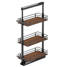 17.5" x 47.25" 3-Shelf Scalea Pullout Pantry with PAM and Soft-Closing, Walnut - Main Image