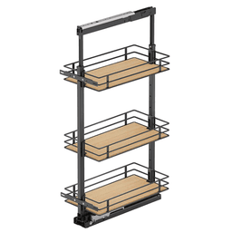8.5" x 47.25" 3-Shelf Scalea Pullout Pantry with PAM and Soft-Closing, Maple - Main Image