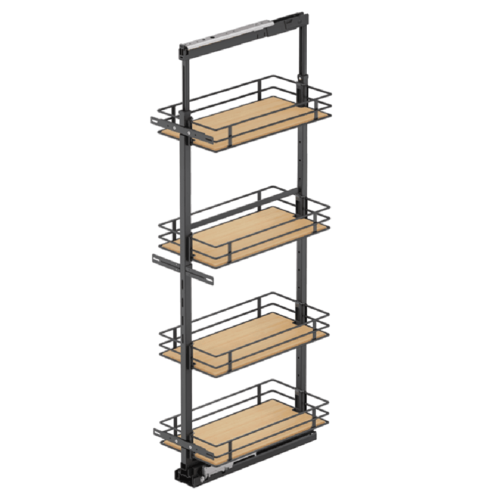 11.5" x 67" 4-Shelf Scalea Pullout Pantry with PAM and Soft-Closing, Maple - Main Image