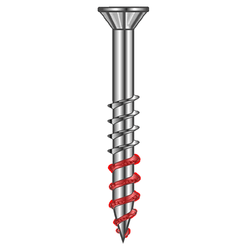 #8 x 2-1/2" Flat Head Assembly Screw, Combo Drive Turbo Thread with Nibs and Regular Point, Lubricated, Jar of 2.5 Hundred by Wurth - Alt Image 2