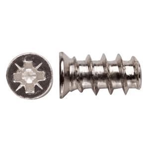 #5 x 25mm Flat Head Euro Screw, Pozi Drive Euro Thread and Blunt Point, Nickel, Box of 1 Hundred by Wurth - Main Image