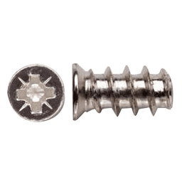 #5 x 25mm Flat Head Euro Screw, Pozi Drive Euro Thread and Blunt Point, Nickel, Box of 1 Hundred by Wurth - Main Image