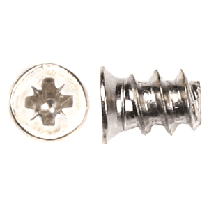 #5 x 25mm Flat Head Euro Screw, Pozi Drive Euro Thread and Blunt Point, Nickel, Box of 1 Thousand by Wurth - Main Image