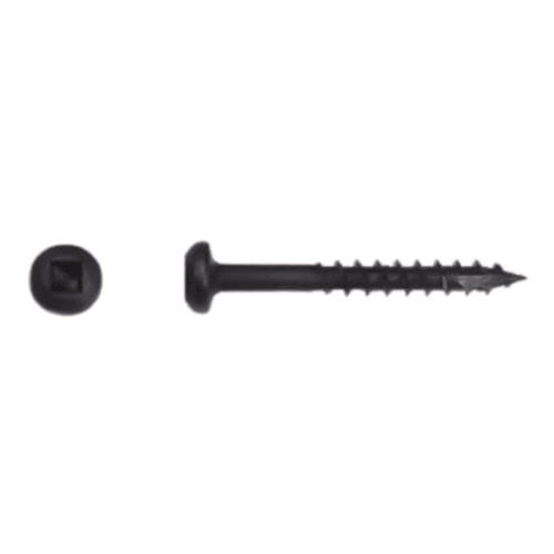 #6 x 1-1/4" Pan Head Face Frame/Pocket-Hole Screw, Square Drive Coarse Thread and Type 17 Auger Point, Black, Box of 1 Thousand by Wurth - Alt Image 1