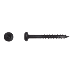 #7 x 1-1/2" Pan Head Face Frame/Pocket-Hole Screw, Square Drive Coarse Thread and Type 17 Auger Point, Black, Box of 6 Thousand by Wurth - Alt Image 1