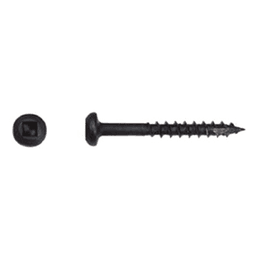 #6 x 1-1/4" Pan Head Face Frame/Pocket-Hole Screw, Square Drive Coarse Thread and Type 17 Auger Point, Black, Box of 1 Thousand by Wurth - Main Image