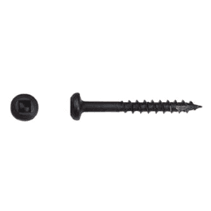 #7 x 1-1/2" Pan Head Face Frame/Pocket-Hole Screw, Square Drive Coarse Thread and Type 17 Auger Point, Black, Box of 6 Thousand by Wurth - Main Image