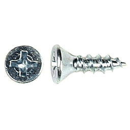 #5 x 5/8" Flat Head Hinge/Drawer Slide Screw, Phillips Drive Coarse Thread and Sharp Point, Zinc, Box of 1 Hundred by Wurth - Main Image