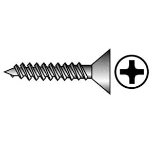 #6 x 5/8" Flat Head Hinge/Drawer Slide Screw, Phillips Drive Coarse Thread and Regular Point, Zinc, Box of 30 Thousand by Wurth - Alt Image 1