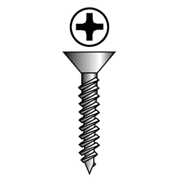 #6 x 5/8" Flat Head Hinge/Drawer Slide Screw, Phillips Drive Coarse Thread and Regular Point, Zinc, Box of Thousand by Wurth - Main Image