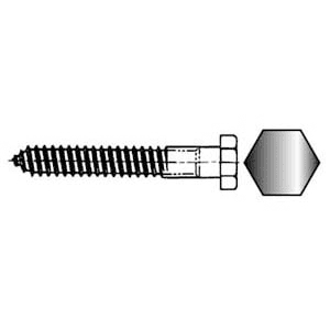 #5/16 x 3" Bolt Head Installation Screw, Hex Drive Coarse Thread and Sharp Point, Zinc, Box of Hundred by Wurth - Alt Image 1