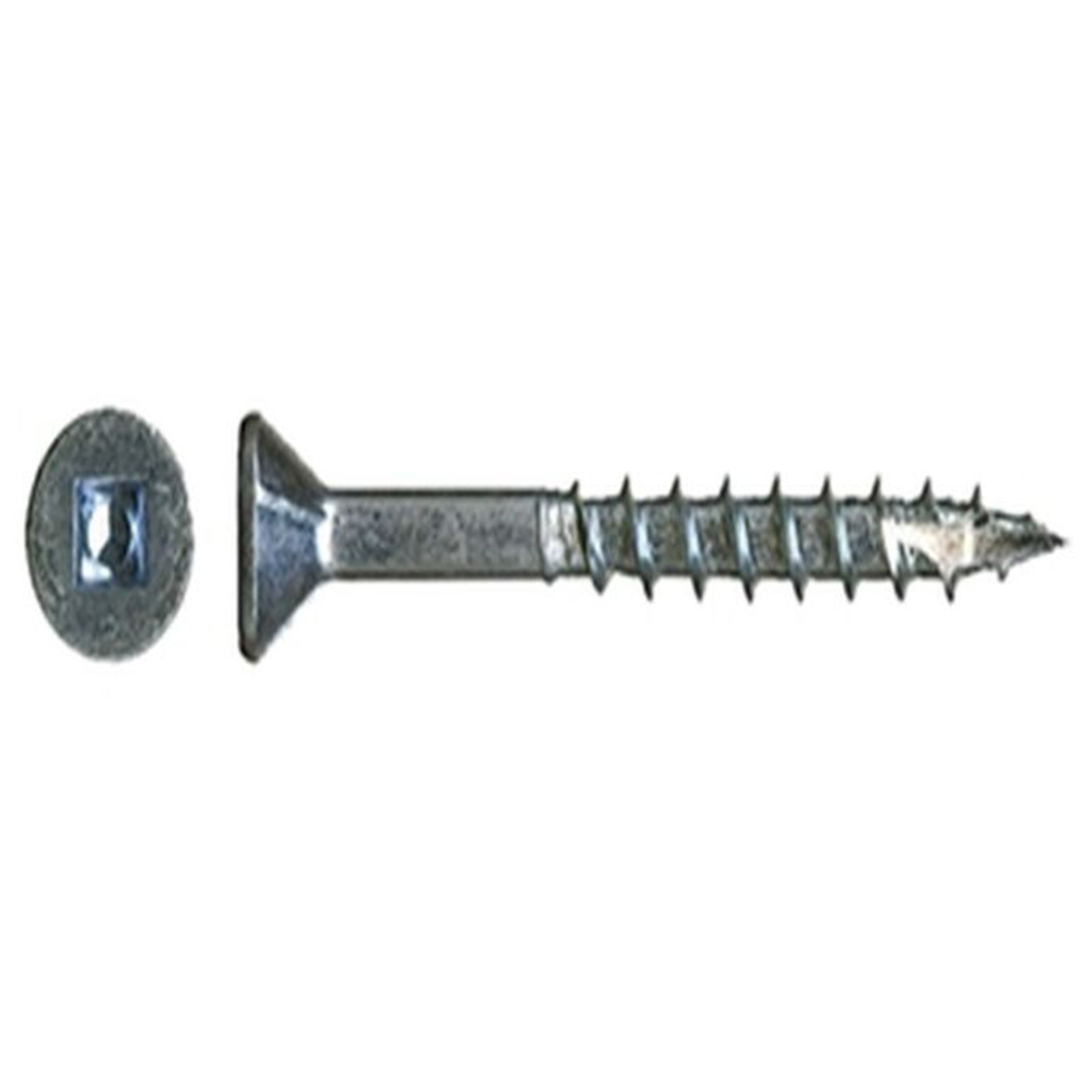 #8 x 1-1/2" Flat Head Assembly Screw, Square Drive Coarse Thread with Nibs and Type 17 Auger Point, Zinc, Box of Thousand by Wurth - Main Image