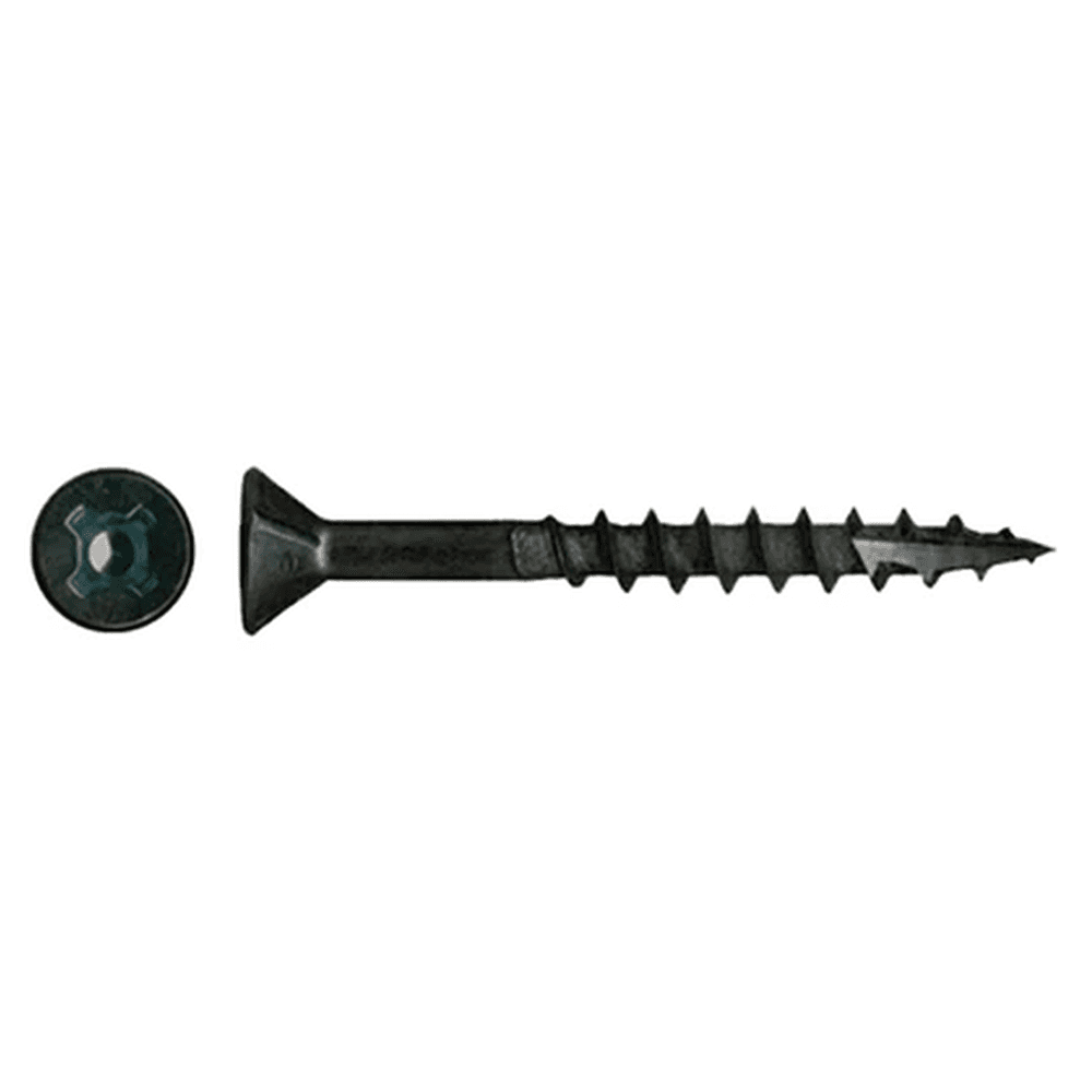 #8 x 1-3/4" Flat Head Assembly Screw, Combo Drive Coarse Thread with Nibs and Type 17 Auger Point, Black, Box of Thousand by Wurth - Main Image