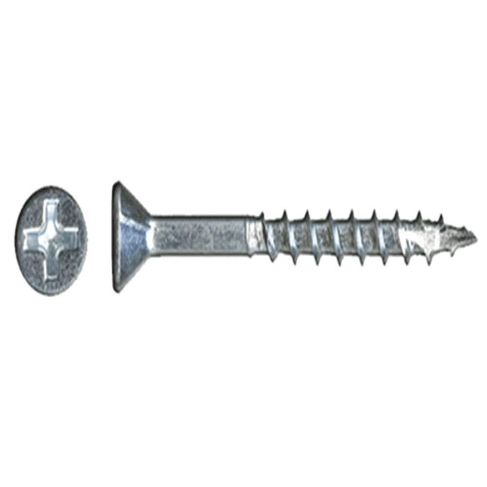 #8 x 1-5/8" Flat Head Assembly Screw, Phillips Drive Coarse Thread with Nibs and Type 17 Auger Point, Black, Box of Thousand by Wurth - Main Image