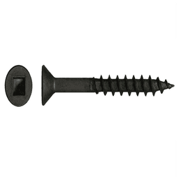 #8 x 1-1/4" Flat Head Assembly Screw, Square Drive Coarse Thread with Nibs and Type 17 Auger Point, Black, Box of Thousand by Wurth - Alt Image 1