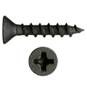 #8 x 3" Flat Head Assembly Screw, Phillips Drive Coarse Thread and Regular Point, Black, Box of Thousand by Wurth - Main Image
