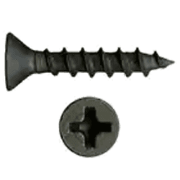#8 x 3" Flat Head Assembly Screw, Phillips Drive Coarse Thread and Regular Point, Black, Box of Thousand by Wurth - Main Image
