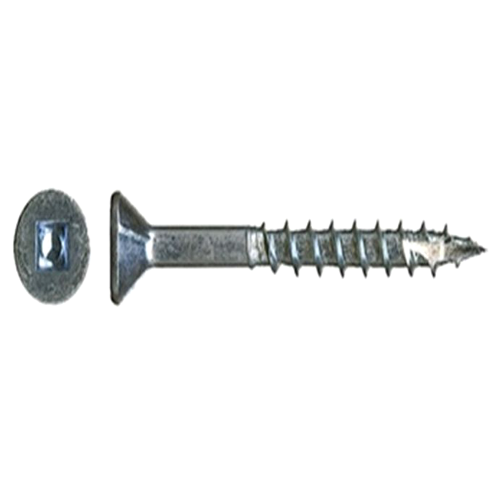 #8 x 3" Flat Head Assembly Screw, Square Drive Coarse Thread with Nibs and Type 17 Auger Point, Zinc, Box of Thousand by Wurth - Main Image