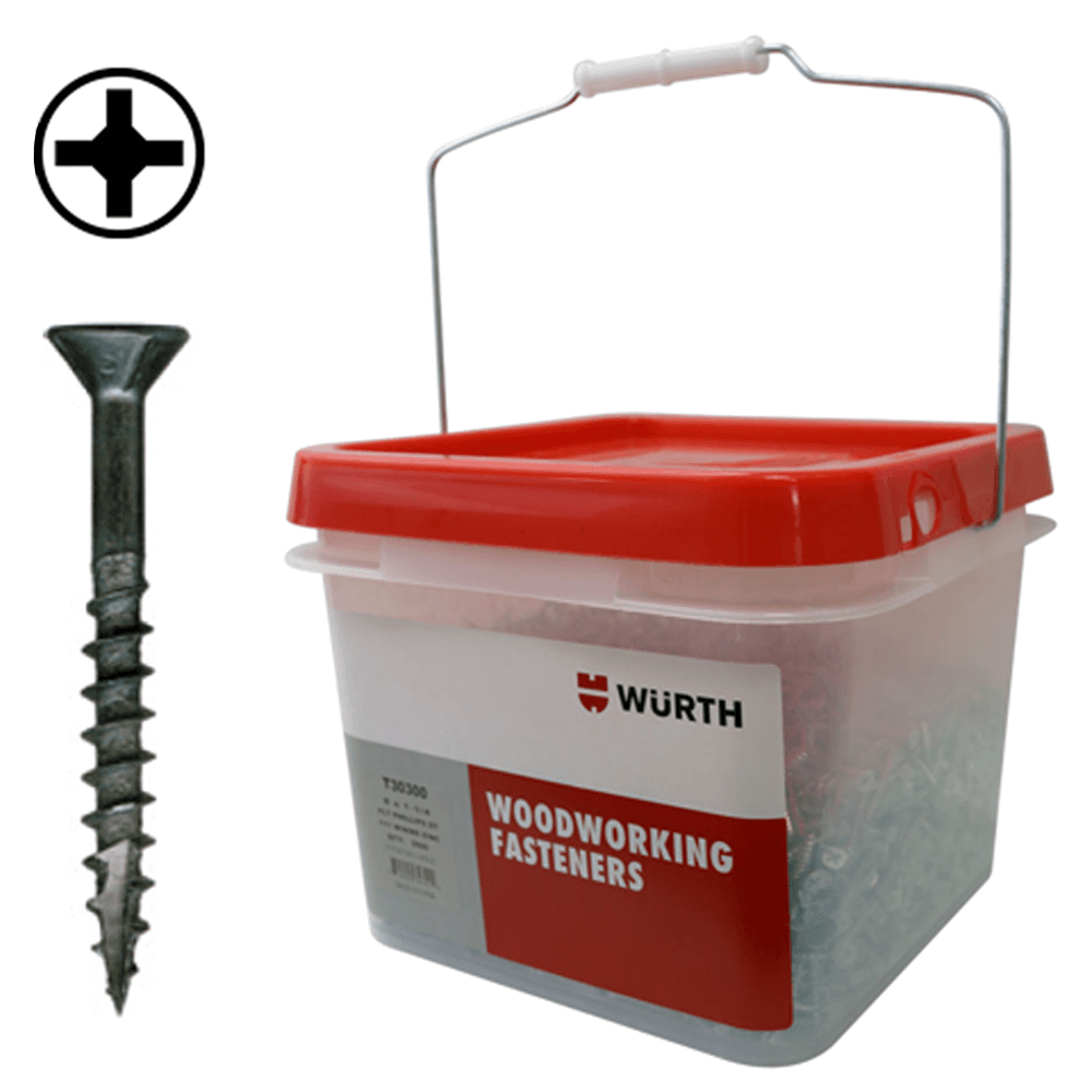 High quality W&uuml;rth cabinet assembly screw with flat head and nibs