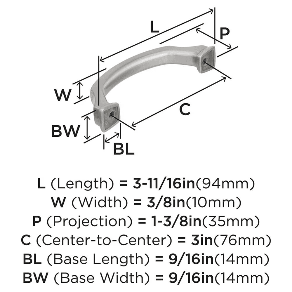 76mm Revitalize Cabinet Pull, Satin Nickel Alt 1 - Image