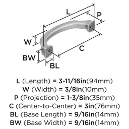 76mm Revitalize Cabinet Pull, Satin Nickel Alt 1 - Image