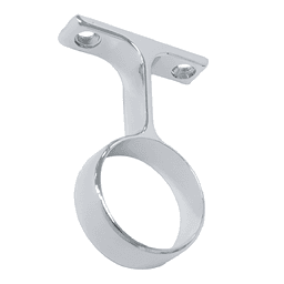Chrome center support for 1-5/16" aluminum closet rod with mounting holes and screws