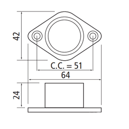 Pro Closet Rod Closed Flange - 1-1/16" Diameter - Chrome Finish