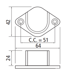 Screw mount flange with 51mm center to center spacing