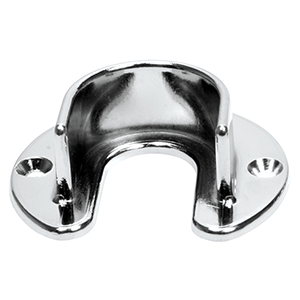 Open flange in chrome finish for round closet rods with 3 mounting holes