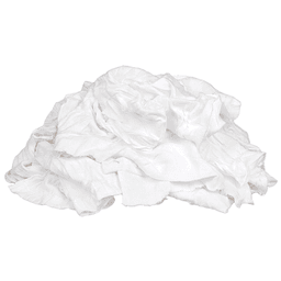 Buffalo Industries Inc White Knit T-Shirt Material Wiping Rag - Lint-Free & Washable