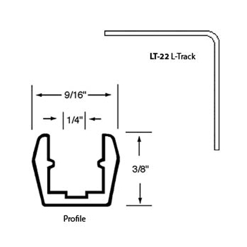 9/16" Recessed Mount Track System, Brown - Main Image