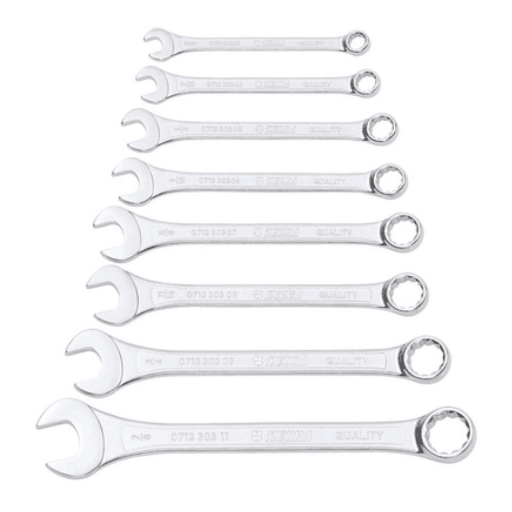 Zebra Powerdriv® (12-Point) Combination Wrench Set, Short Type (8 Pieces)