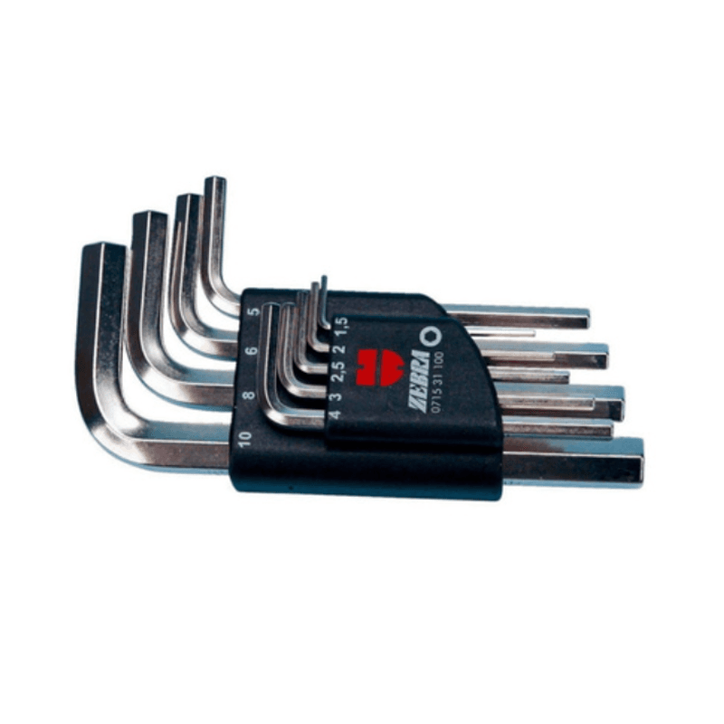 Zebra Allen Key Assortments, 10 Pieces, Short Version