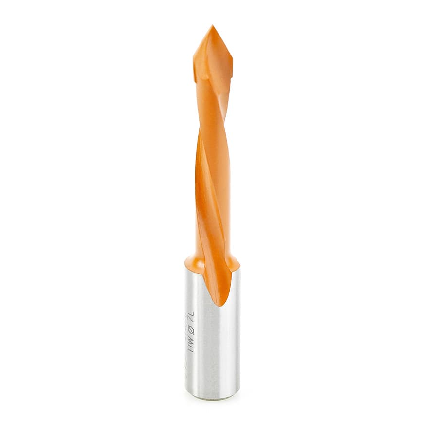 Amana Tool 414070 Carbide Tipped Through-Hole Boring Bit L/H 7mm Dia x 70mm Long x 10mm Shank