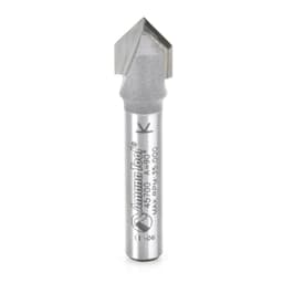 Amana Tool 45700 Carbide Tipped V-Groove 90 Deg x 3/8" Dia x 3/16" x 1/4" Shank Router Bit