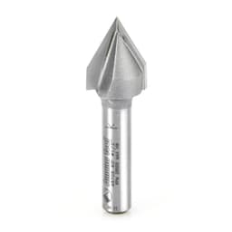 Amana Tool 45705 Carbide Tipped V-Groove 60 Deg x 1/2" Dia x 7/16" x 1/4" Shank Router Bit