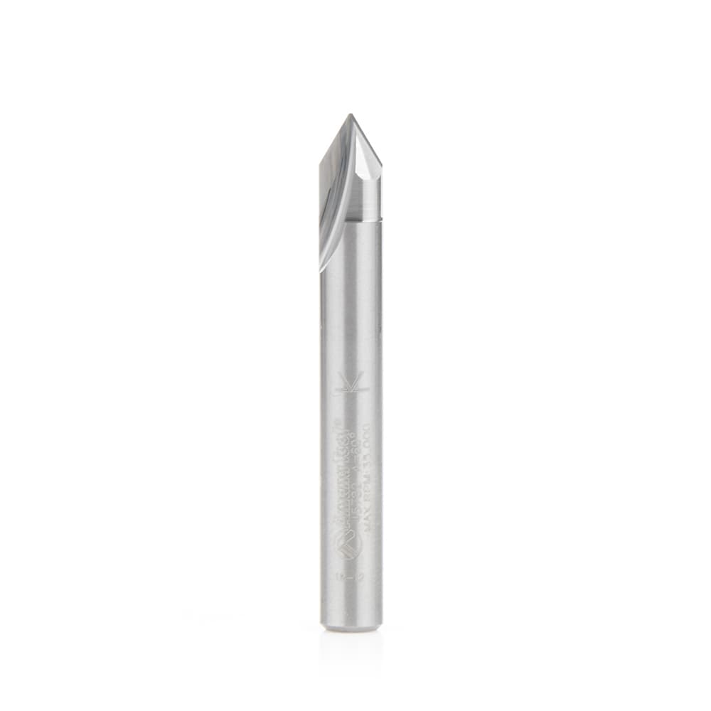 Amana Tool 45782 Solid Carbide V Groove Engraving 60 Deg x 1/4" Dia x 3/16" x 1/4" Shank Router Bit