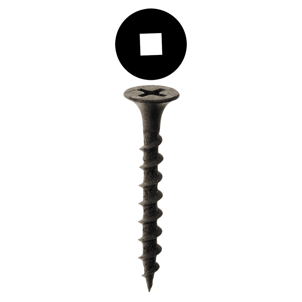 #7 x 1-1/4" Bugle Head Drywall Screw, Square Drive and Grabber Point, Black by R H Fasteners