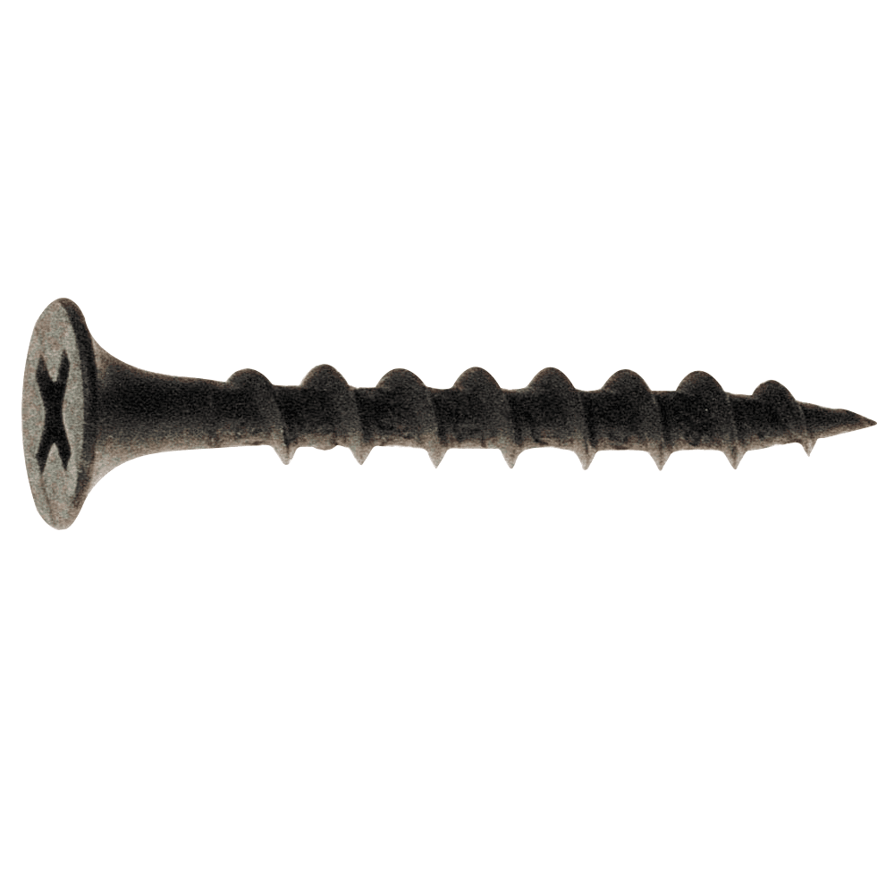 #7 x 1" Bugle Head Drywall Screw, Square Drive and Grabber Point, Black by R H Fasteners