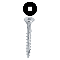 #8 x 2-1/2" Flat Head Assembly Screw, Square Drive, Zinc by R H Fasteners