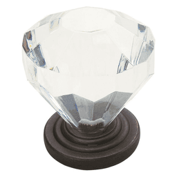 1-1/4" Traditional Classics Crystal Knob, Clear/Oil-Rubbed Bronze